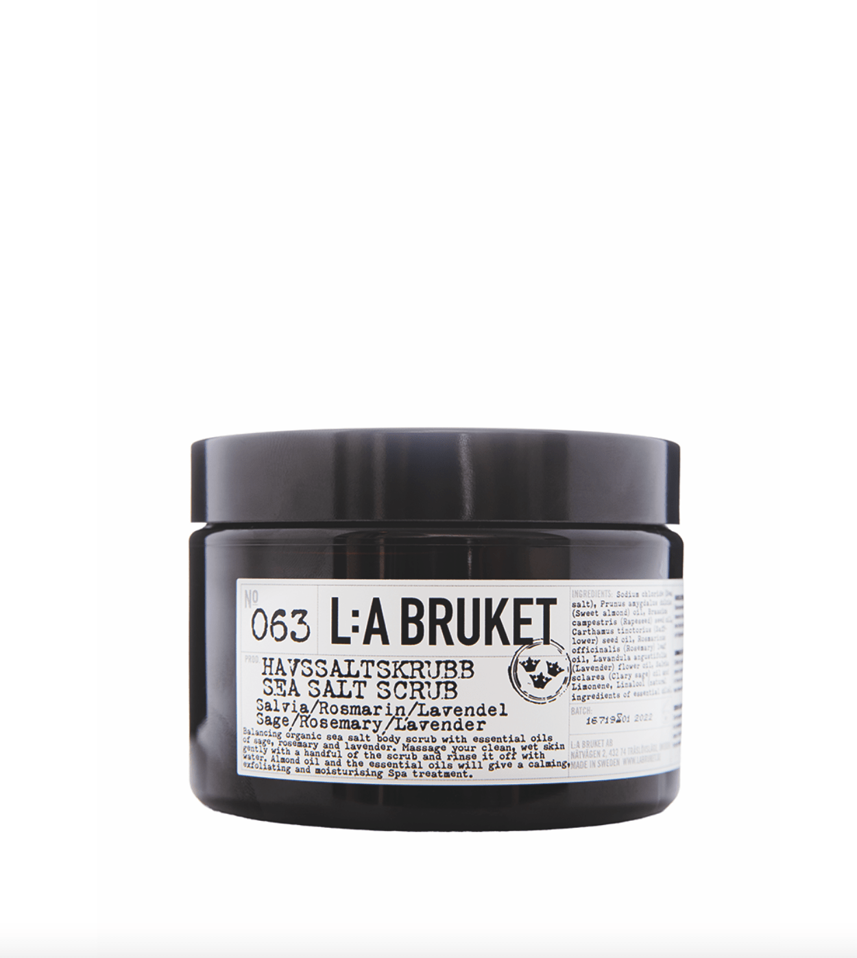 L:A BRUKET - 063 Sea Salt Scrub Sage / Rosemary / Lavender - The Natural Beauty Club