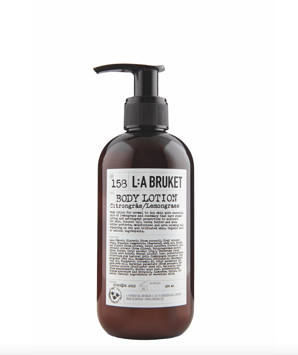 L:A BRUKET - 158 Body Lotion Lemongrass - The Natural Beauty Club