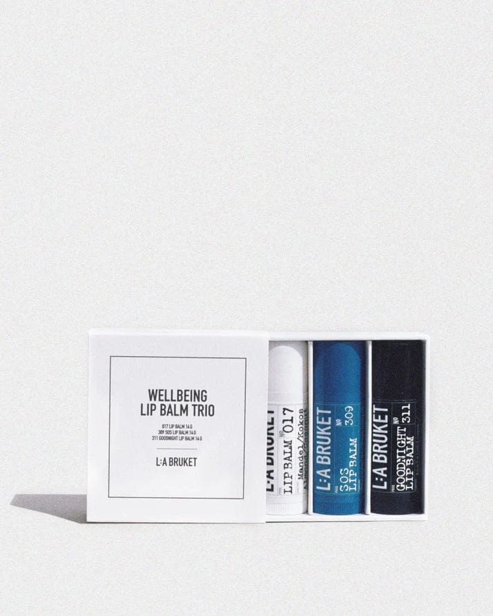 L:A BRUKET - Wellbeing lip balm trio - The Natural Beauty Club