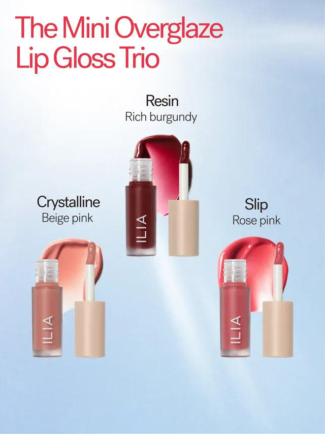 The mini overglaze lip gloss trio - The Natural Beauty Club